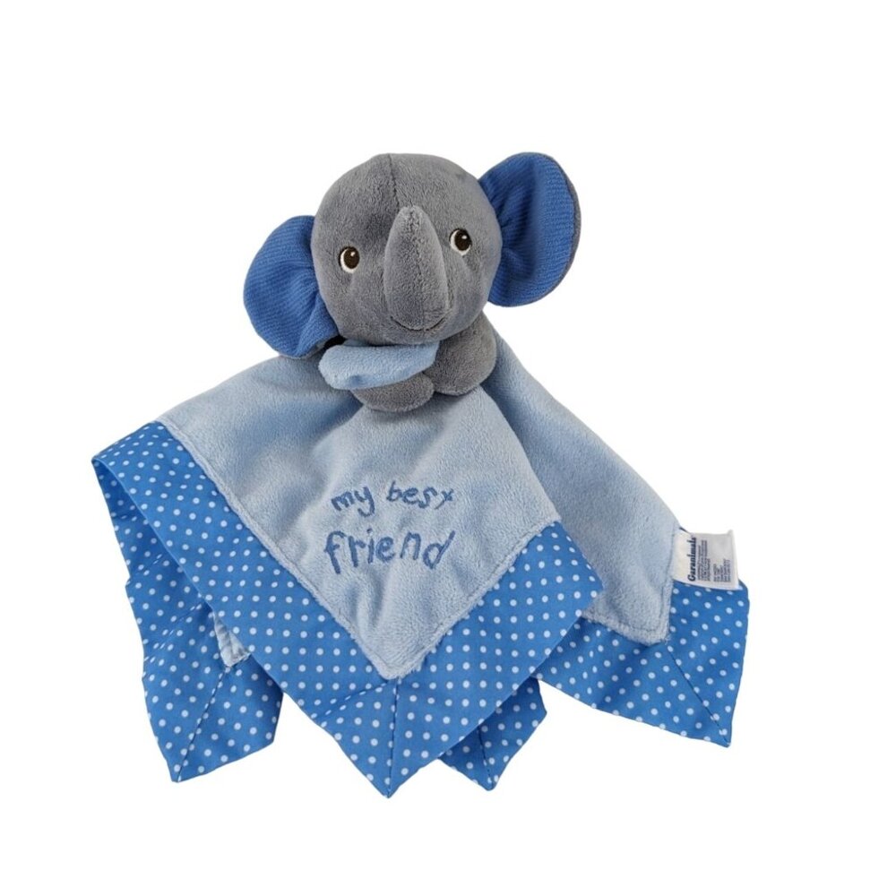 Garanimals Elephant Lovey Blue Polka Dot Satin My Best‎ Friend Security Blanket